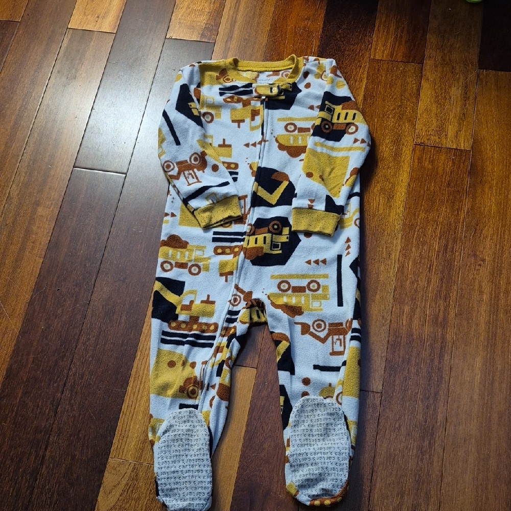 💛10/$20💛Carter's Yellow and Black Construction Print Footie